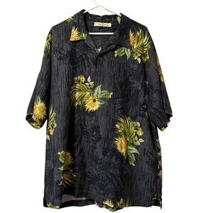 Tommy Bahama Shirt Men's XL Hawaiian‎ Floral Button Up Silk Hawaiian Tropical